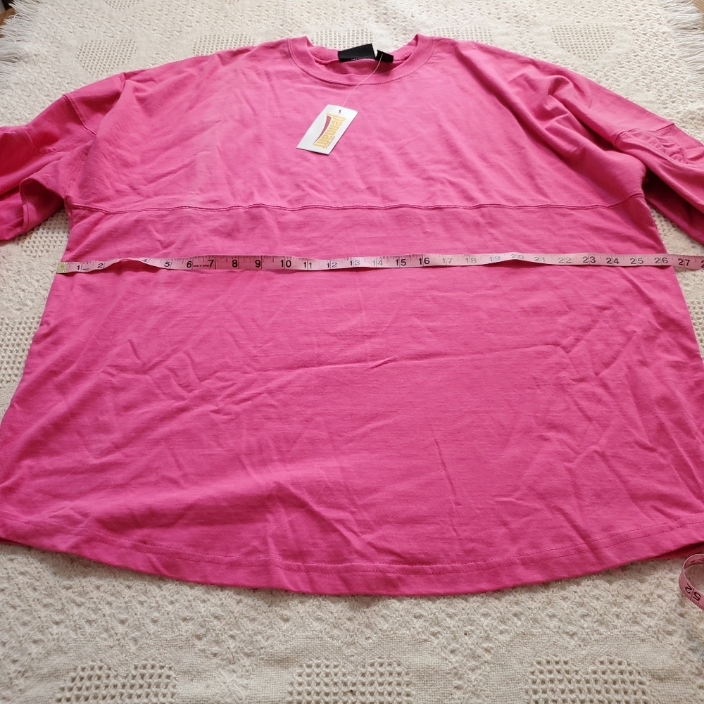 Womens fuchsia pink oversized Pennant sportswear Arlington sweatshirt sweater - Picture 7 of 16